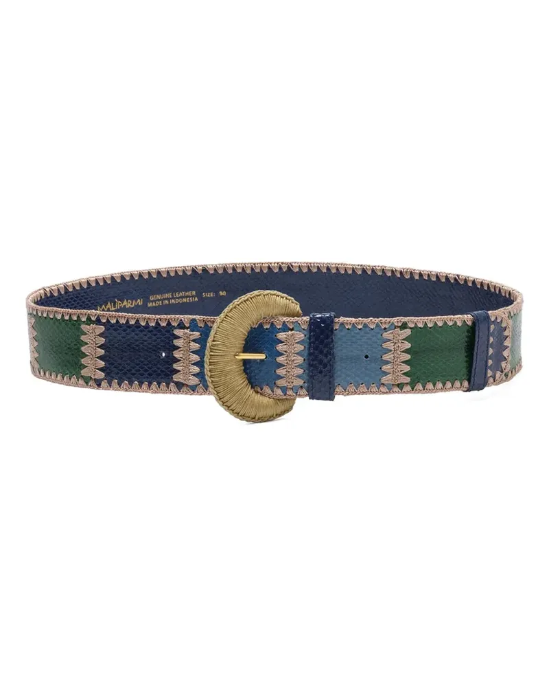 Maliparmi patchwork snakeskin-effect belt - Blau Blau