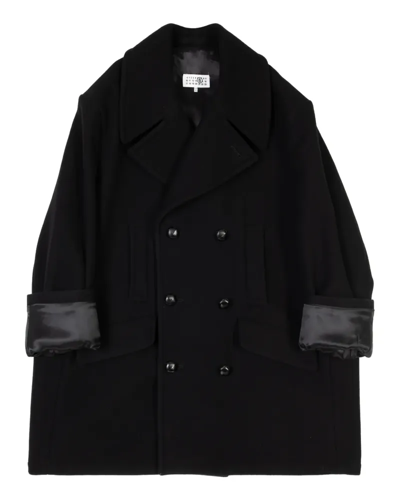 Maison Margiela Klassischer Wollmantel - Schwarz Schwarz