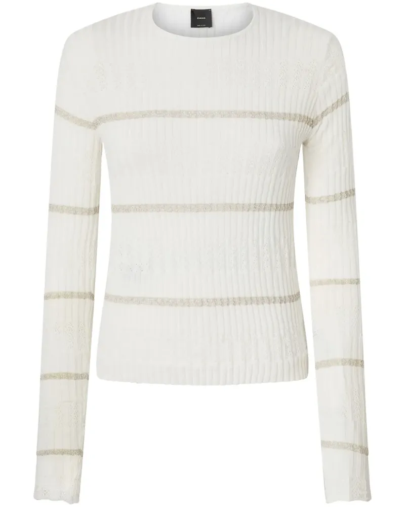 Pinko Gestreiftes T-Shirt - Weiß Weiß