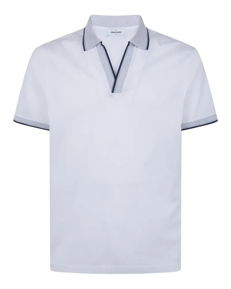 Gran Sasso T-Shirt mit V-Ausschnitt - Weiß Weiß