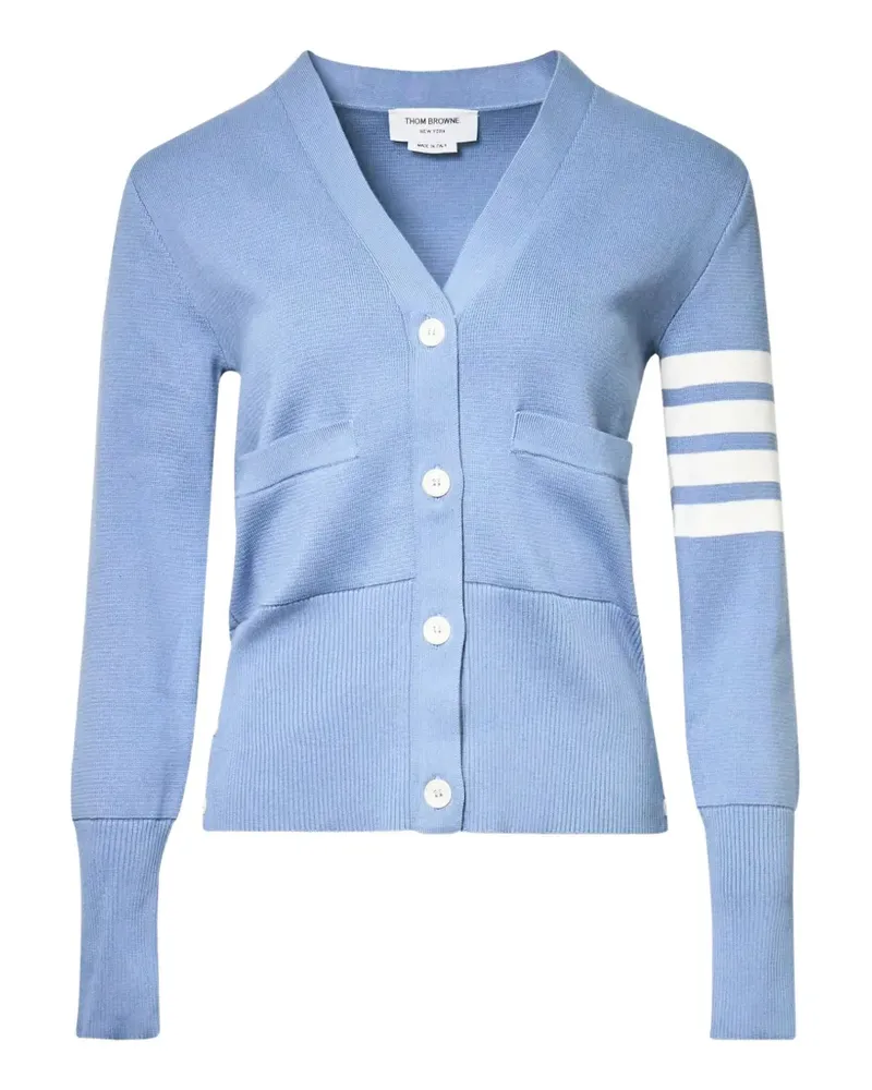 Thom Browne Cardigan mit 4-Streifen - Blau Blau