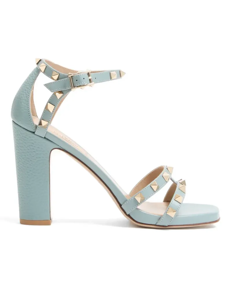 Valentino Garavani Rockstud Sandalen aus Kalbsleder mit Elchprägung 100mm - Blau Blau