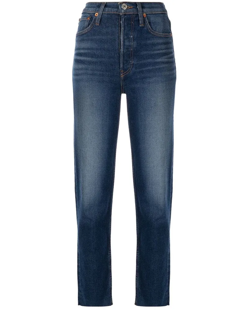 RE/DONE Stove Pipe High-Rise-Jeans - Blau Blau