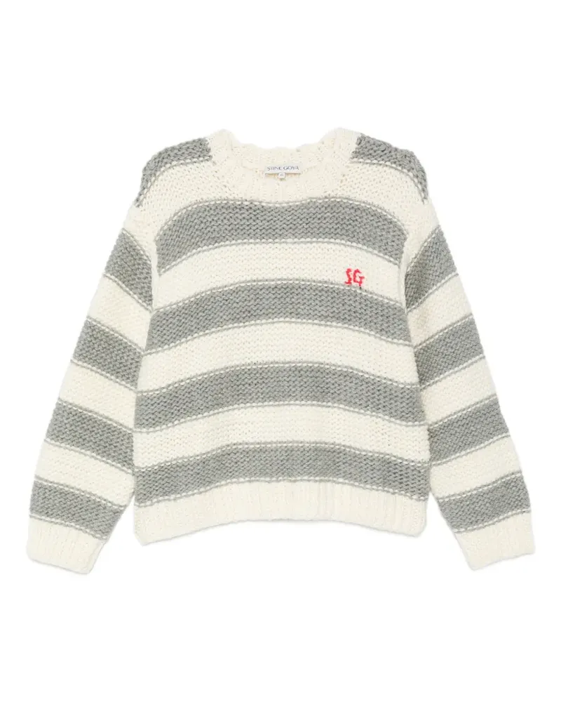 Stine Goya Gestreifter Pullover - Weiß Weiß