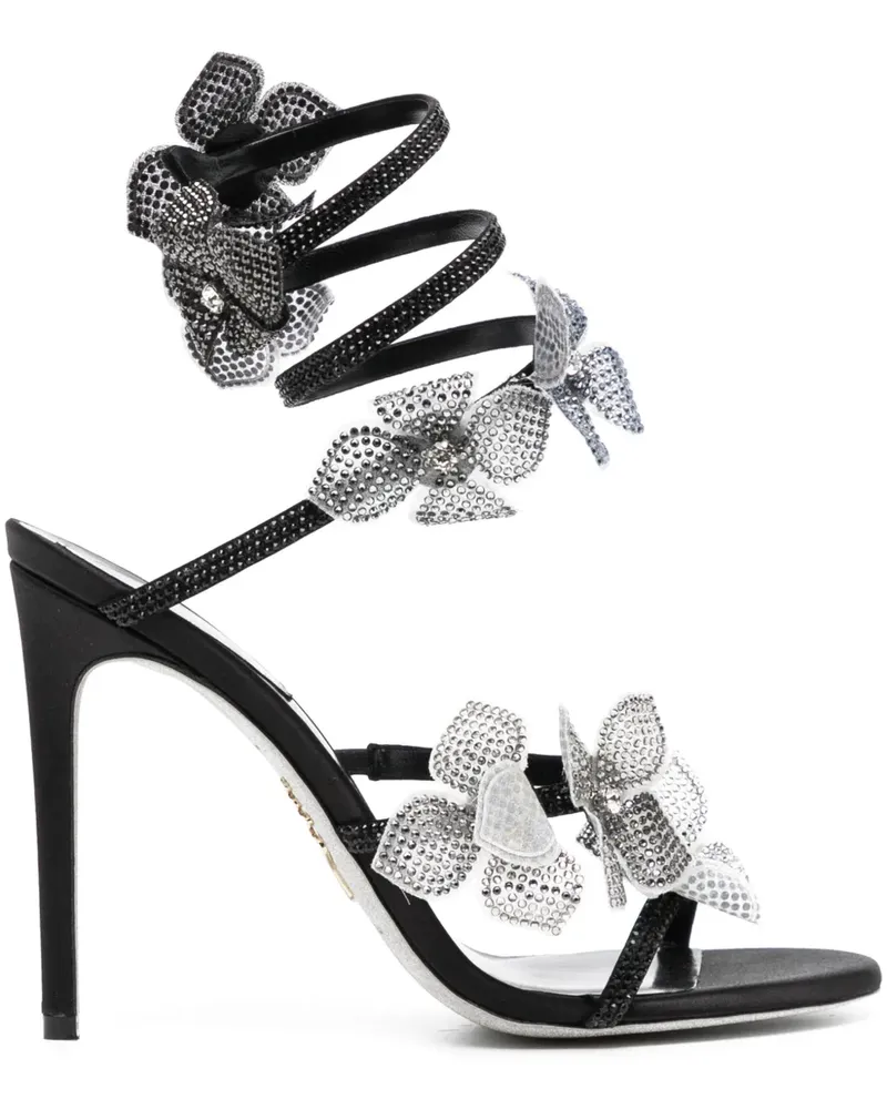 René Caovilla Sandalen mit Kristallen - Schwarz Schwarz