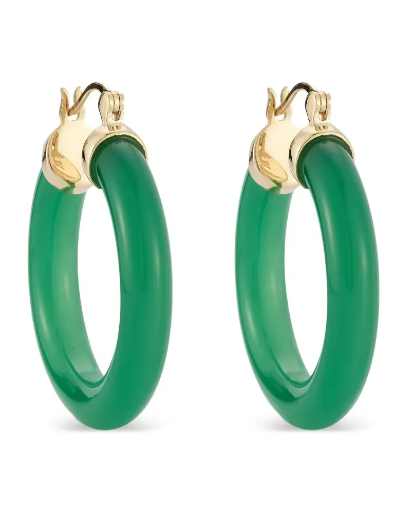 MATEO 14kt Gelbgoldcreolen mit Chalzedon Gold