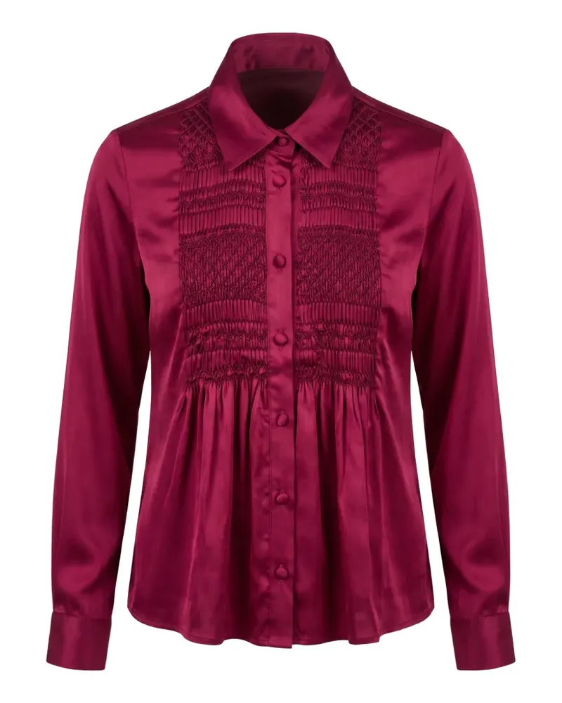 Loretta Caponi Tyra smocked shirt - Rot Rot