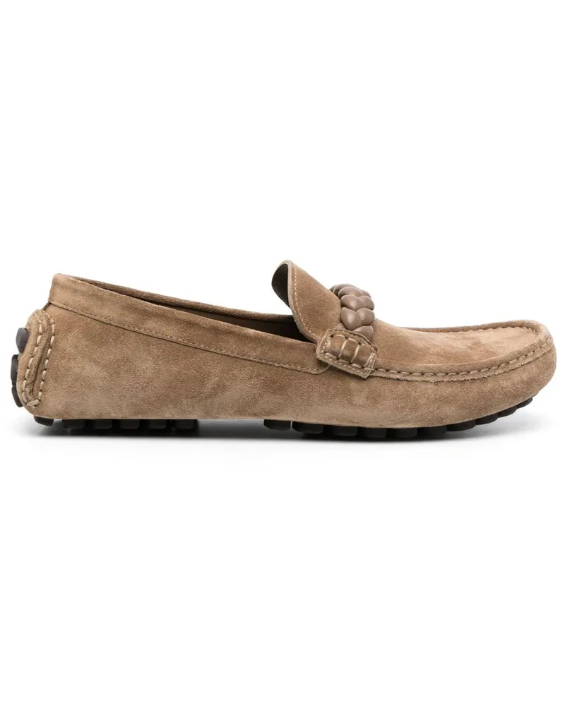 Gianvito Rossi Massimo Loafer mit Flechtdetail - Nude Nude