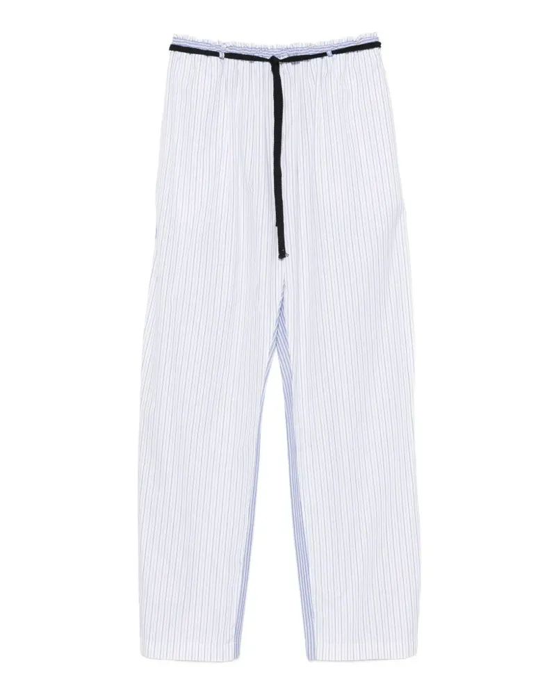 BARENA Serata vertical-stripe drawstring trousers - Weiß Weiß
