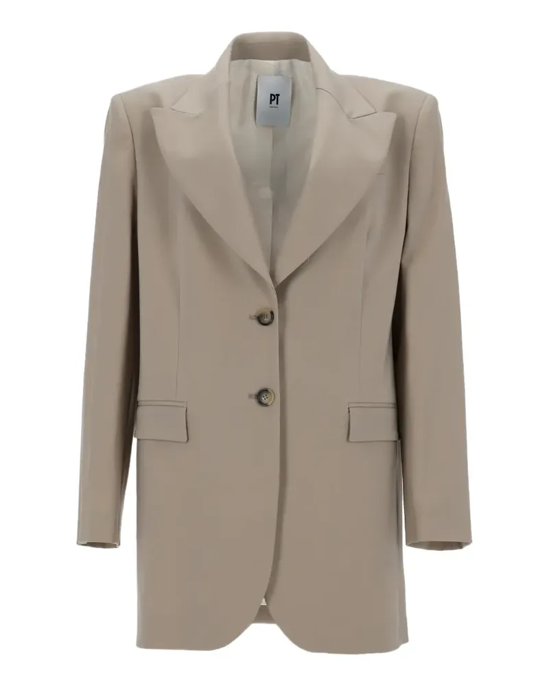PT TORINO Victoria peak-lapel single-breasted blazer - Nude Nude