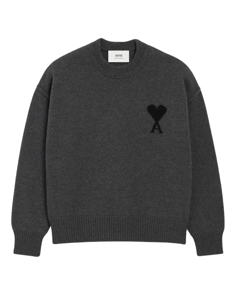 AMI Paris Pullover mit Applikation - Grau Grau