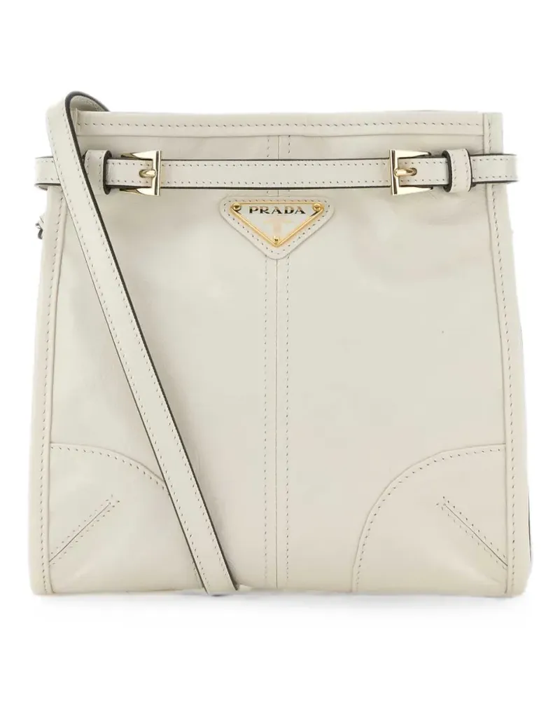 Prada mini Bonnie buckle-detail crossbody bag - Weiß Weiß