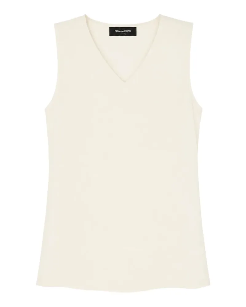 Fabiana Filippi V-neck sleeveless blouse - Weiß Weiß