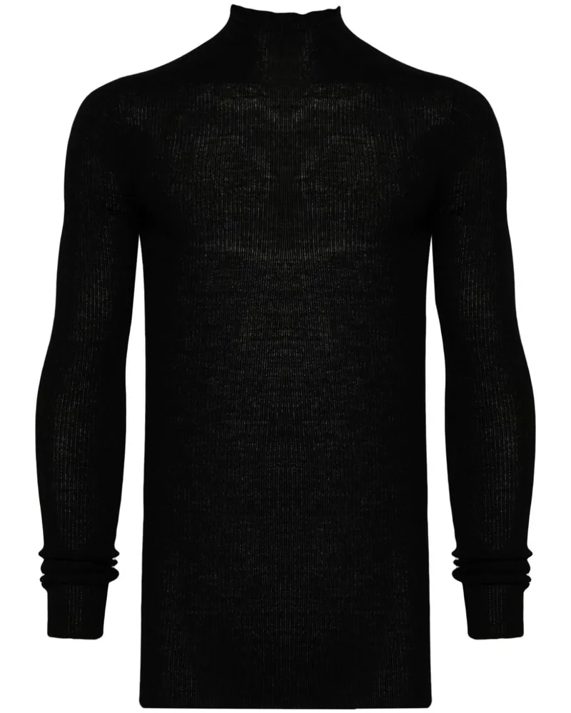 Rick Owens Gerippter Strickpullover Schwarz