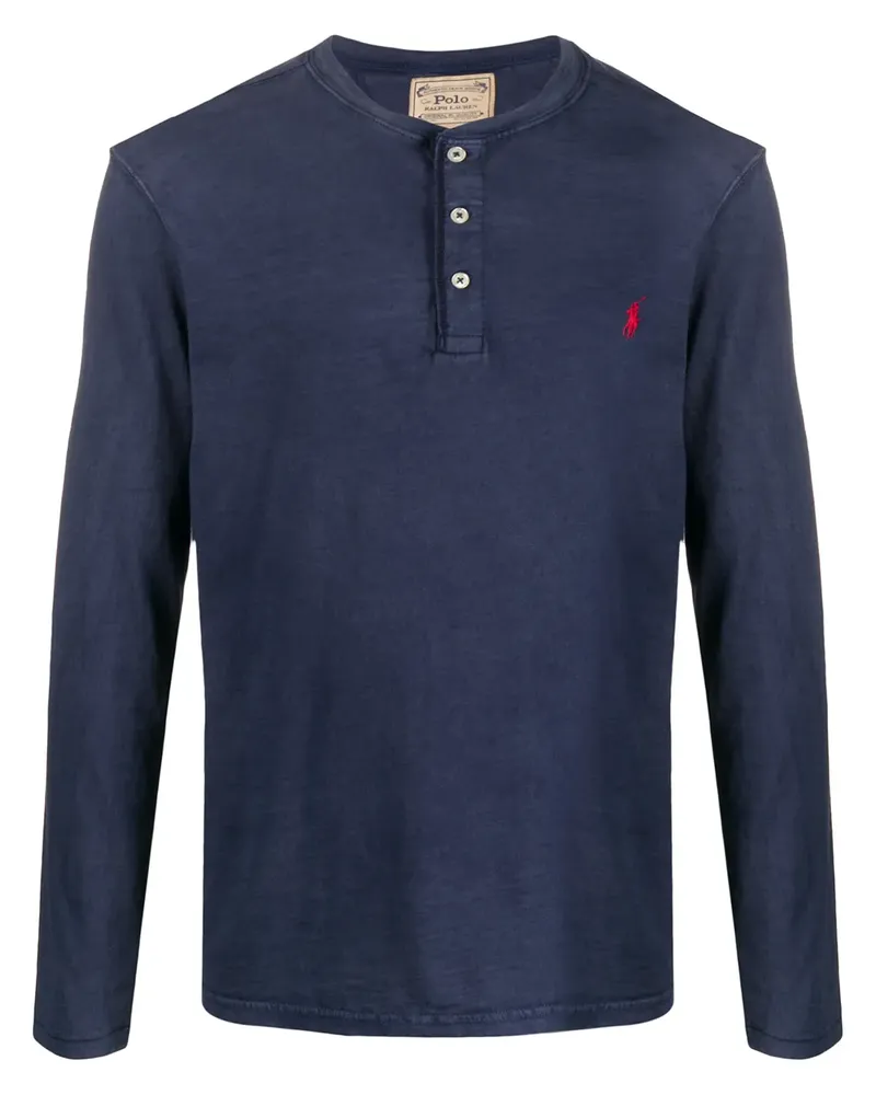 Ralph Lauren Langarmshirt mit Knöpfen - Blau Blau