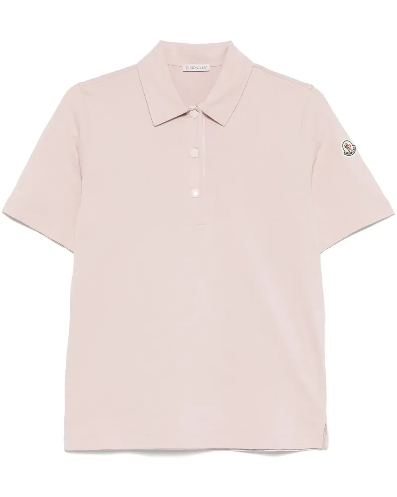 Moncler Poloshirt mit Logo-Patch - Rosa Rosa