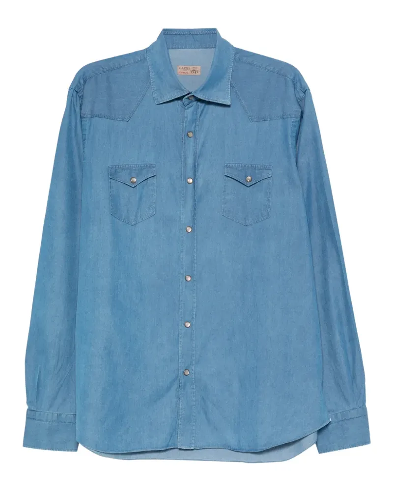 BARBA chest-pocket denim shirt - Blau Blau