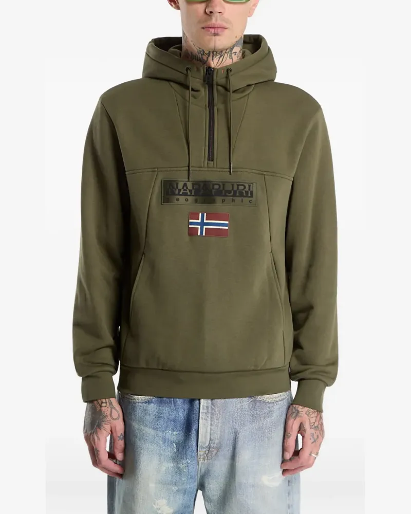 Napapijri Burger Hoodie mit kurzem Reißverschluss - Grün Grün
