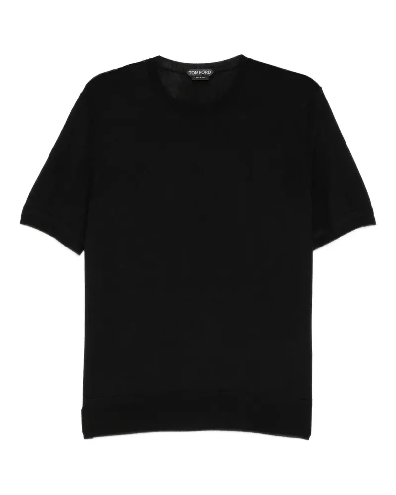 Tom Ford Fein gestricktes T-Shirt - Schwarz Schwarz