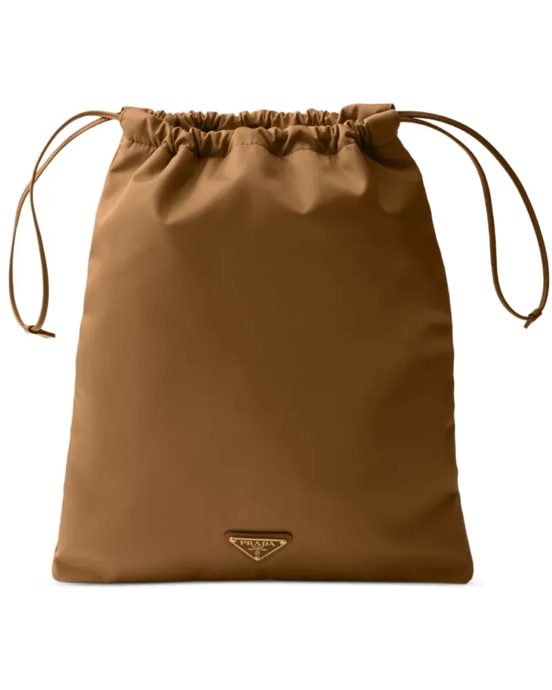 Prada Clutch mit Kordelzug - Braun Braun