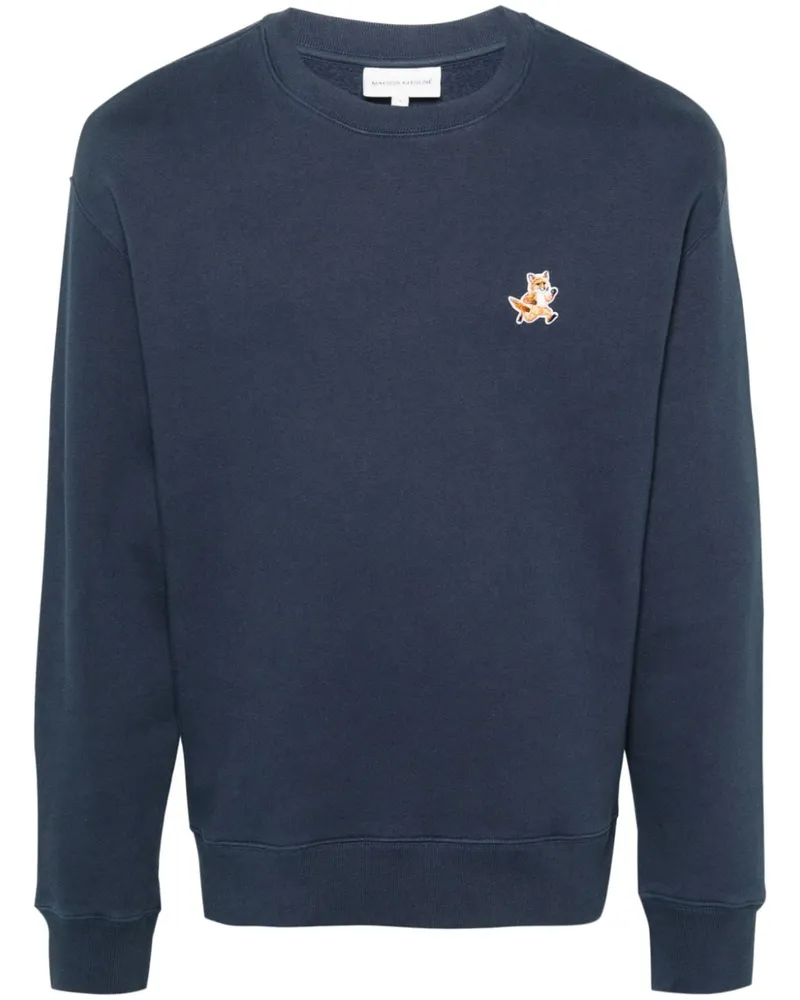 Kitsuné Sweatshirt mit Fuchs - Blau Blau