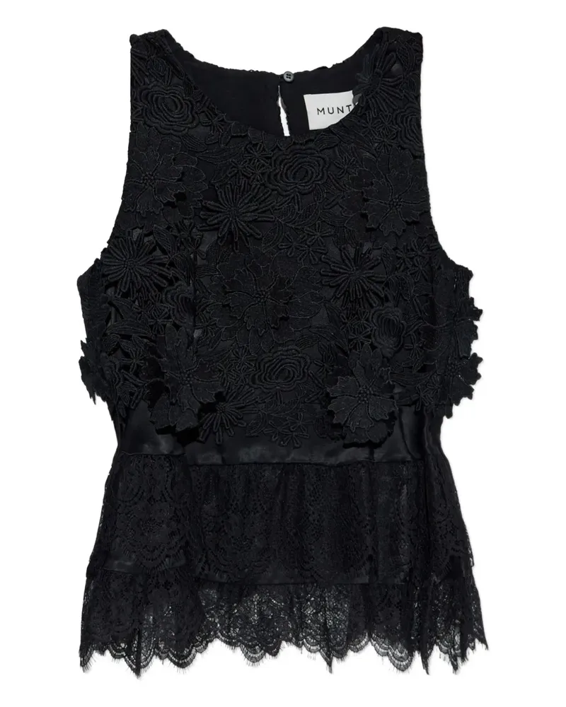 MUNTHE floral-lace blouse - Schwarz Schwarz