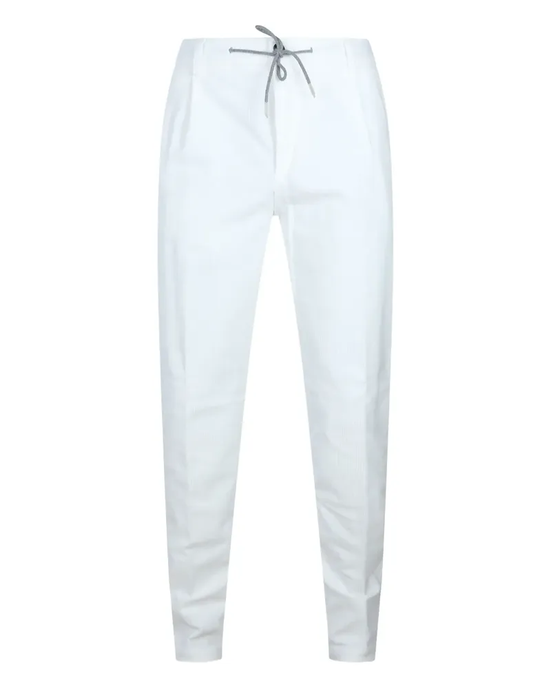Eleventy Bundfaltenhose mit Kordelzug - Weiß Weiß