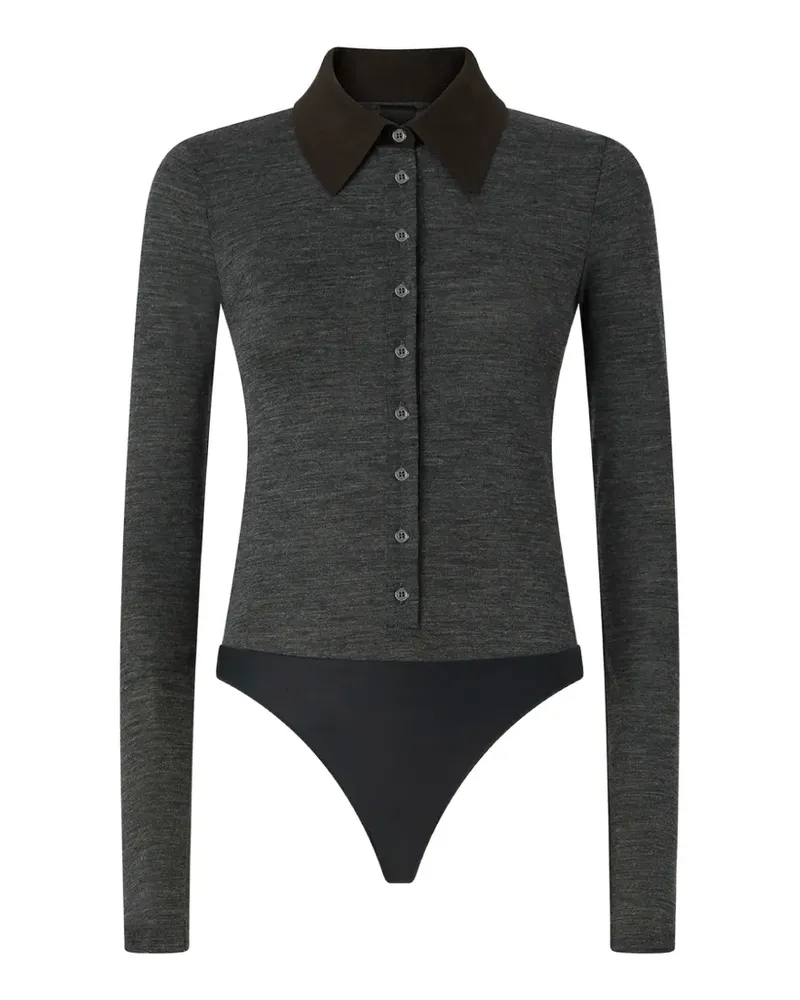 Pinko button-down long-sleeve bodysuit - Grau Grau