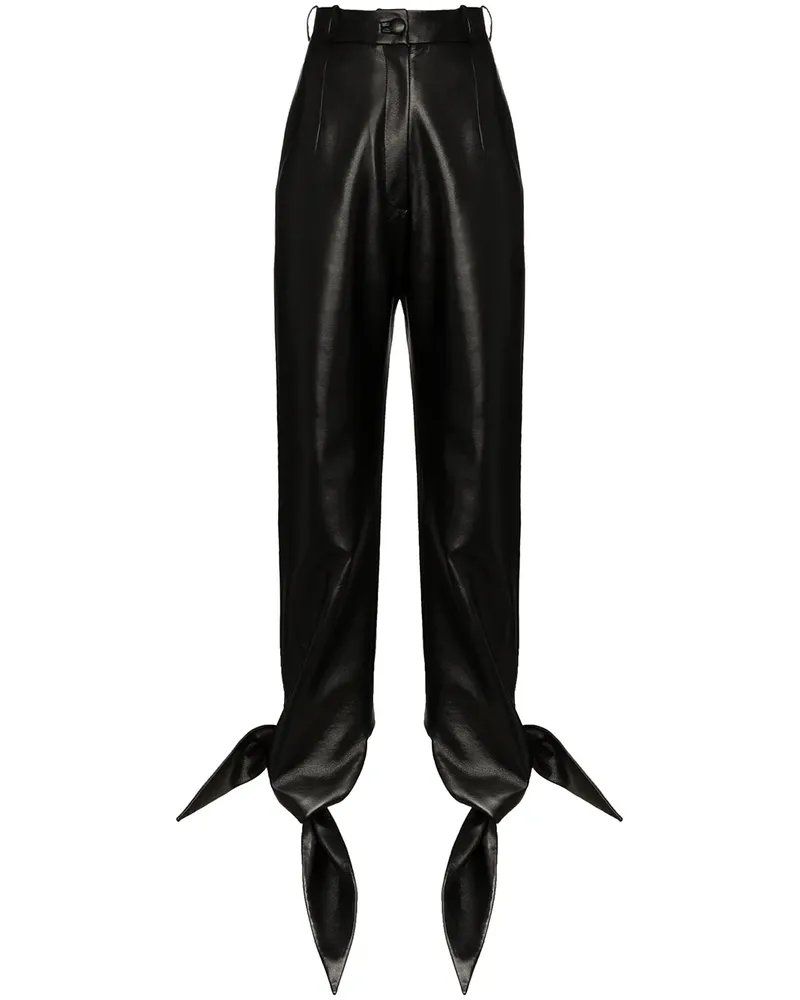 MATÉRIEL Taillenhose in Lederoptik - Schwarz Schwarz