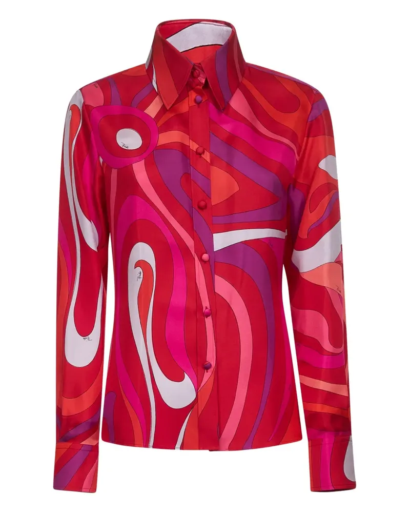 Emilio Pucci Hemd mit Marmo-Print - Rot Rot