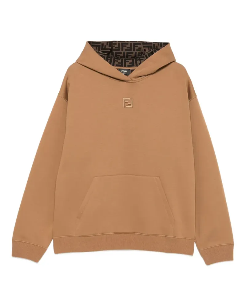 Fendi Hoodie mit FF-Stickerei - Nude Nude