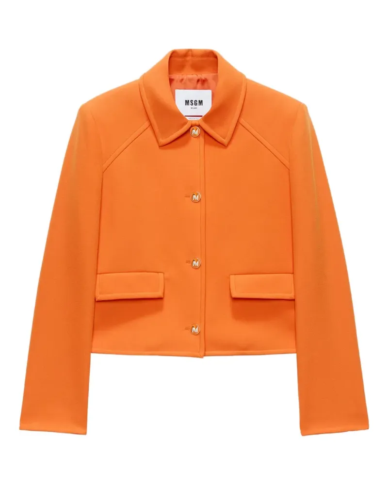 MSGM Schmale Cropped-Jacke - Orange Orange