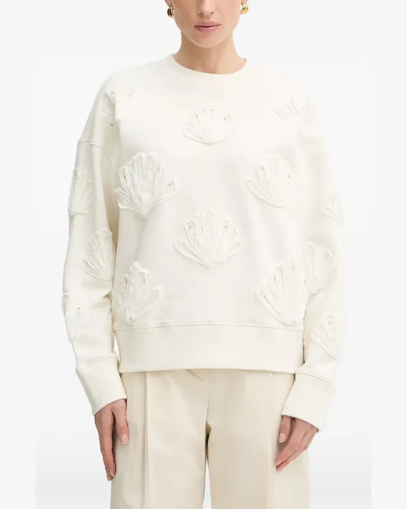 forte_forte shell-appliqué sweatshirt - Weiß Weiß