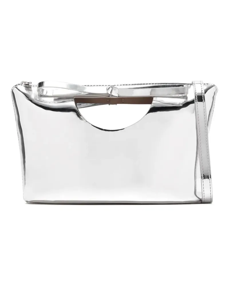 Studio Amelia Clutch im Metallic-Look mit Cut-Out - Silber Silber