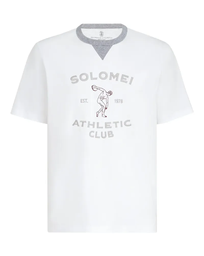 Brunello Cucinelli T-Shirt mit Print - Weiß Weiß