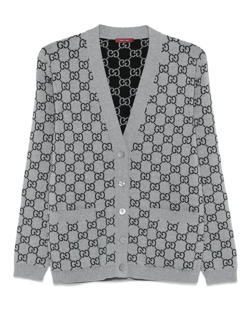 Gucci Cardigan mit GG - Grau Grau