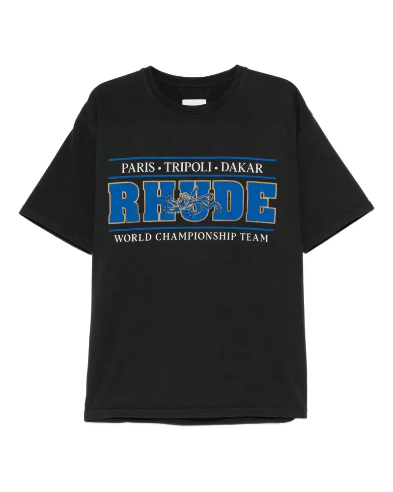 RHUDE logo-print T-shirt - Schwarz Schwarz