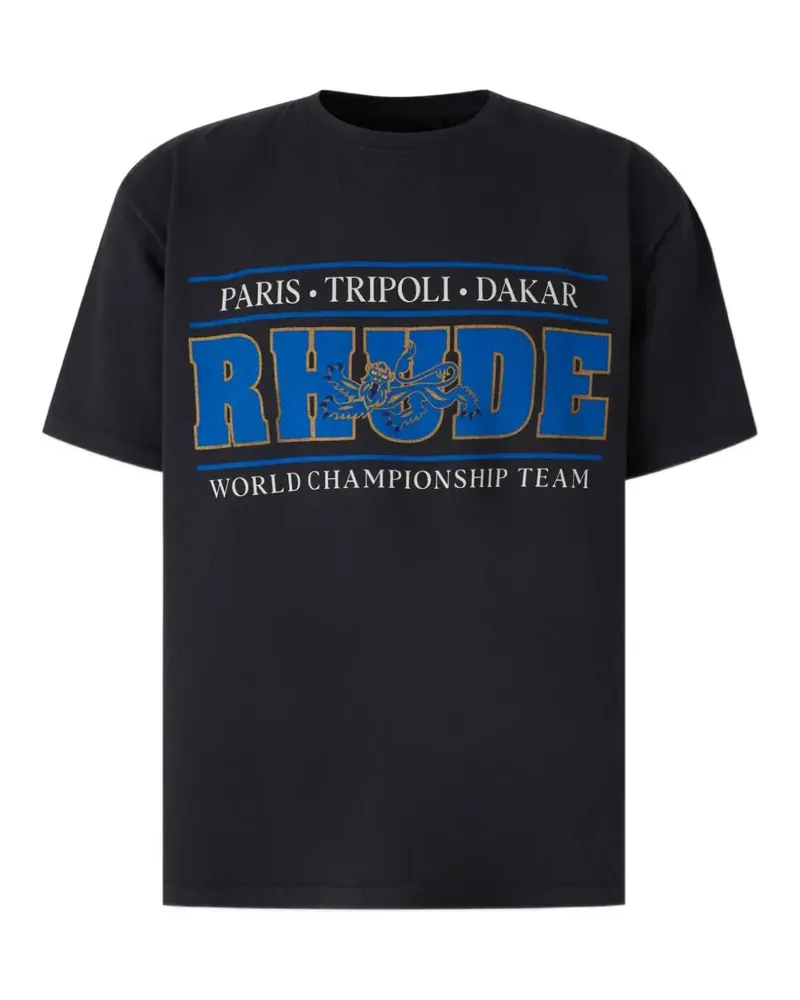 RHUDE graphic-print cotton T-shirt - Schwarz Schwarz