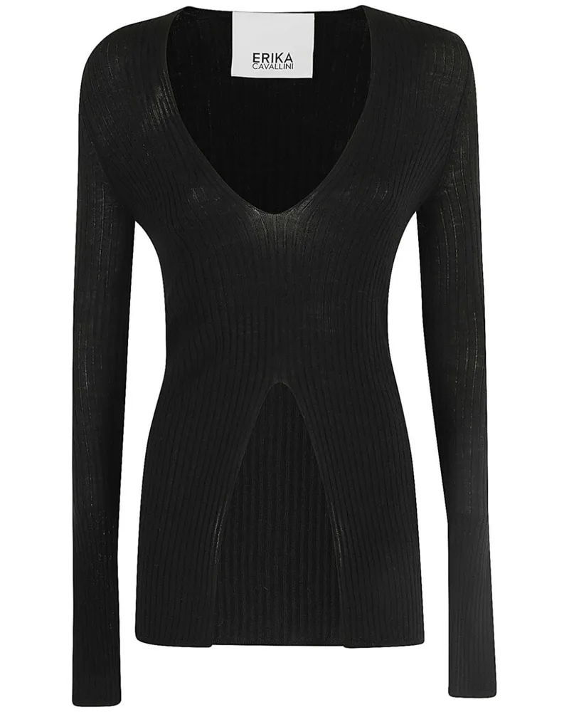 Erika Cavallini Pullover aus Schurwolle - Schwarz Schwarz