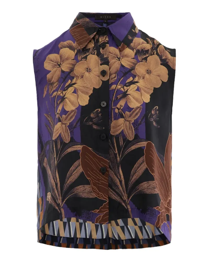Biyan Saluna floral-print sleeveless shirt - Violett Violett