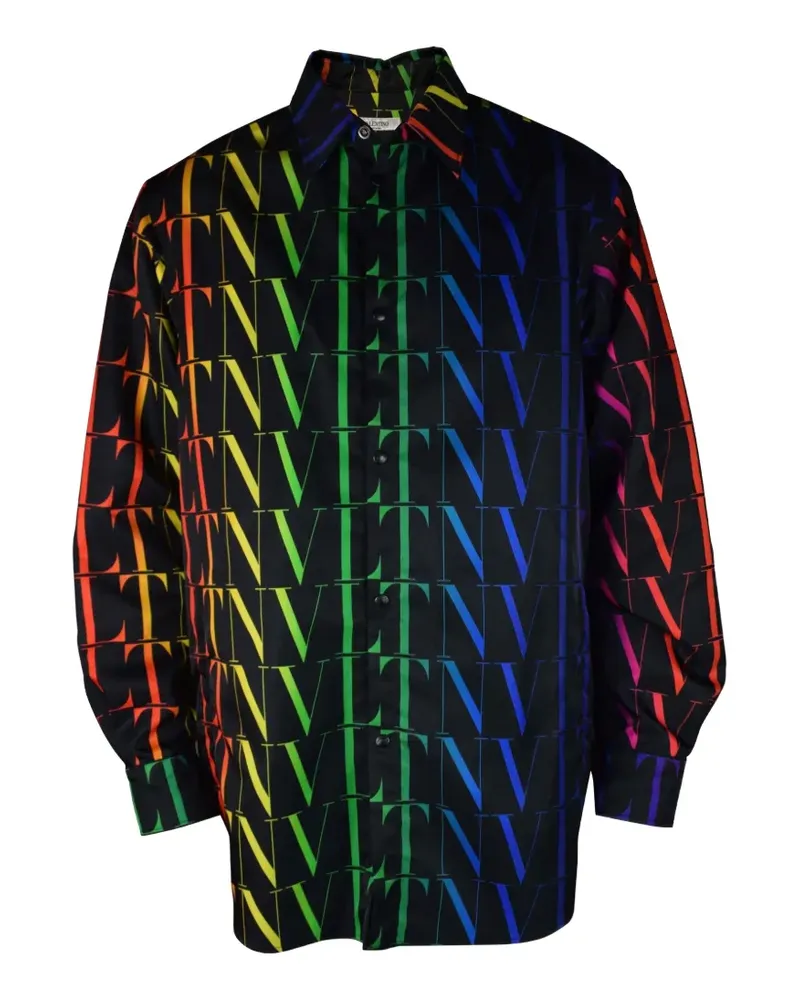 Valentino Garavani Hemd mit Logo-Muster - Schwarz Schwarz