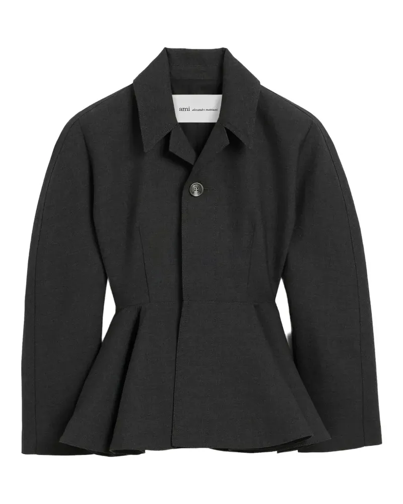 AMI Paris Schößchen-Wolljacke - Grau Grau