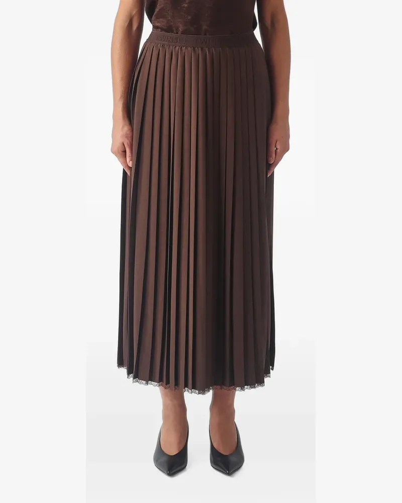 Twin-Set lace-trimmed pleated skirt - Braun Braun