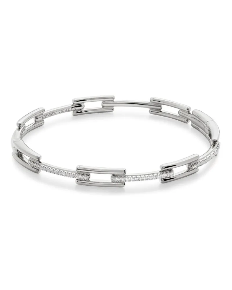 Monica Vinader Signature Link Armband mit Diamanten - Silber Silber