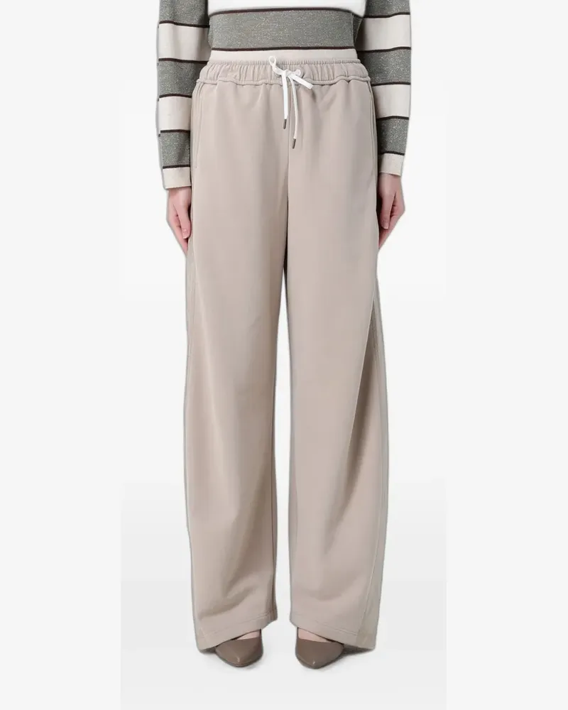 Brunello Cucinelli drawstring wide-leg trousers - Nude Nude