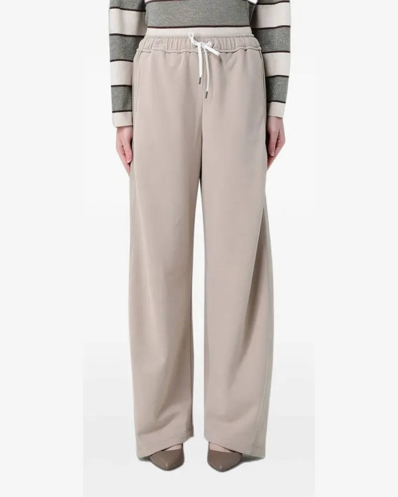 Brunello Cucinelli Weite Hose mit Kordelzug - Nude Nude