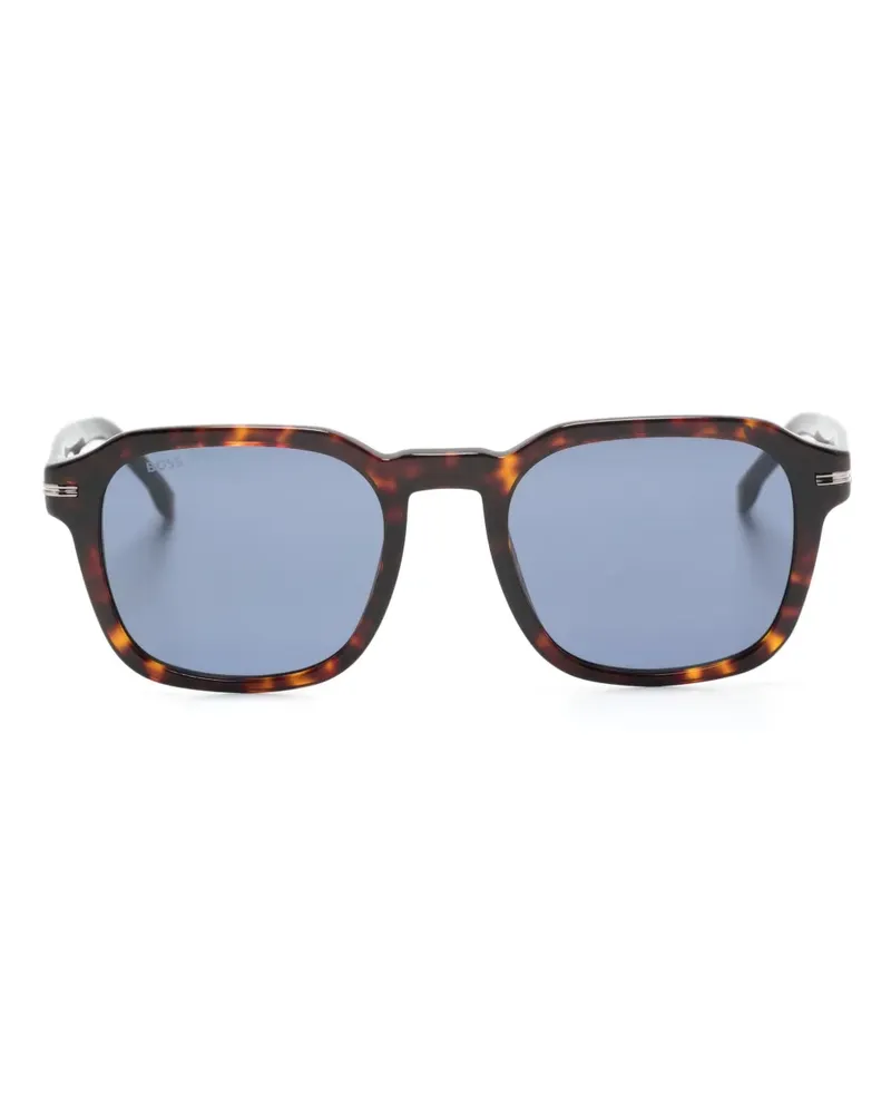 HUGO BOSS Sonnenbrille mit eckigem Gestell - Braun Braun