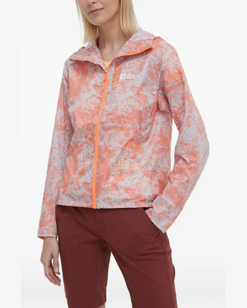 Jack Wolfskin Prelight hooded printed jacket - Orange Orange