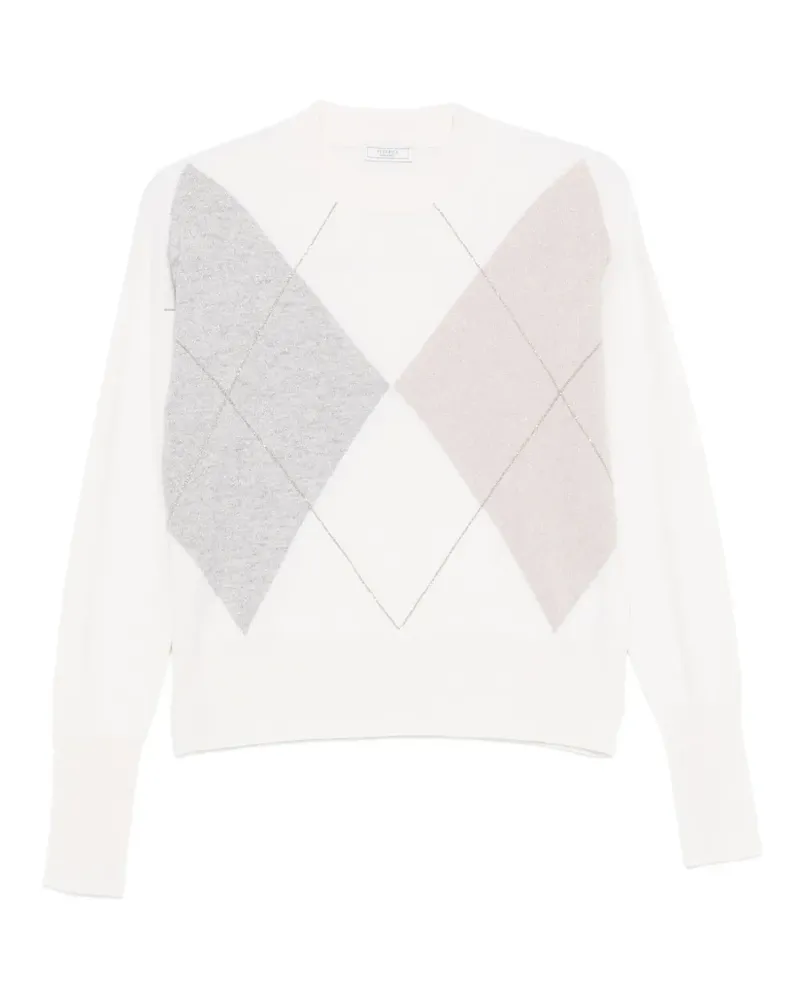 Peserico Pullover mit Rautenmuster - Weiß Weiß