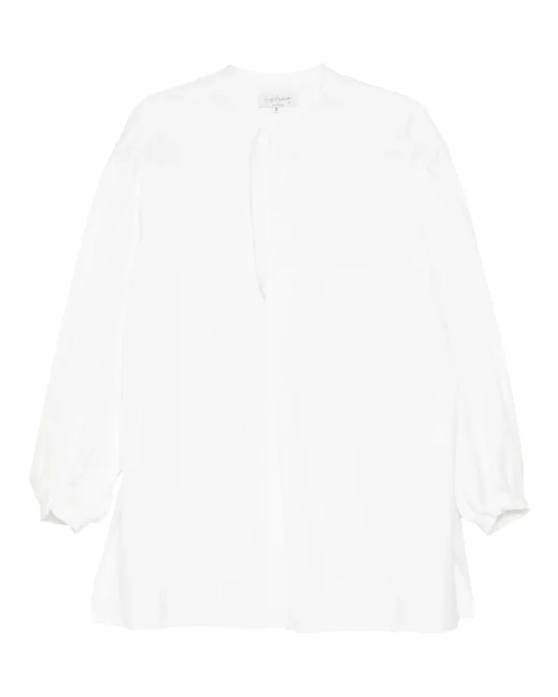 Yohji Yamamoto Hemd mit gerafften Ärmeln - Weiß Weiß